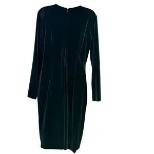 Marc New York Women Emerald Green Velvet Ruched Faux Wrap Dress Size 12 Gold thumbnail 3