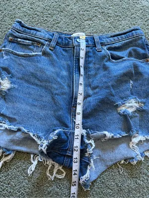 Abercrombie & Fitch Curve Love The Mom Short High Rise Size 30/10 Distressed thumbnail 6