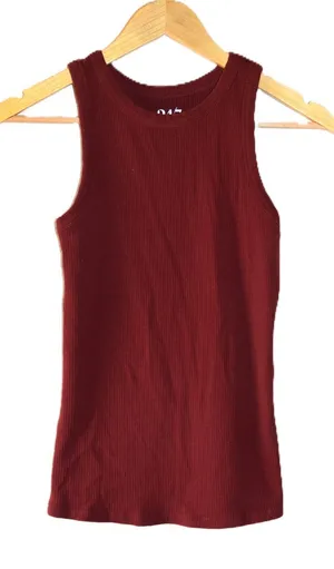 Maurices Tank Top Womens Medium Burgundy Excellent Ribbed Knit 24/7 Basic Tank thumbnail 1