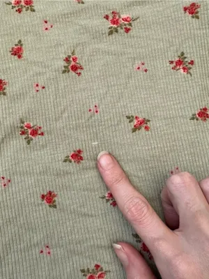 Heart & Hips Sage Green Floral Ribbed Short Sleeve Tee thumbnail 3