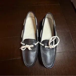 Cole Haan Black Leather Loafers White Laces Boat Shoes Womens‎ 7 B Narrow thumbnail 3