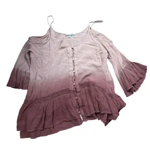 Gimmicks Ombre Cold‎ Shoulder Bell Sleeve Boho Fairy Festival Tunic Top Small thumbnail 1