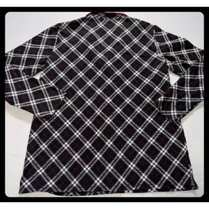 Laura Ashley Pajama Set Women Medium Black Plaid Cotton Blend Sleepwear‎ thumbnail 6