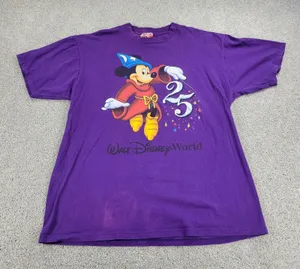 Mickey‎ Inc Womens T-shirt XL Purple Walt Disney World 25th Anniversary Cotton thumbnail 1
