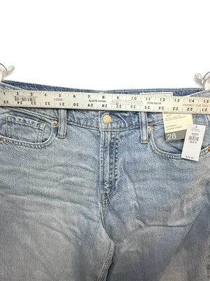 GAP Baggy Mid Rise Jeans Women’s 28/6 Regular Light Wash Wide Leg NWT $79.95 thumbnail 5