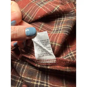 Entro Rust Plaid Wool Blend Ruffle Shoulder Top Large Boho Fall Contemporary thumbnail 9