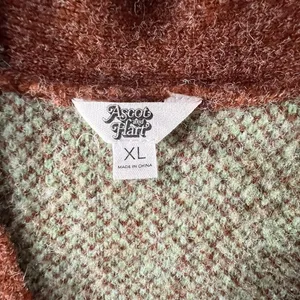 Ascot & Hart Palm Tree Cardigan XL Rust Boucle Knit Oversized Cozy Sweater‎ thumbnail 3