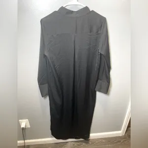 Banana Republic NEW Women's Mandarin-Collar Midi Shirtdress‎ Black Size XS thumbnail 3