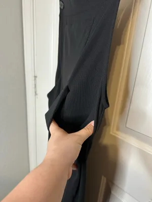 Halara Black Pockets Waffle Casual Wide Leg Overalls thumbnail 6