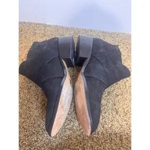 Eileen Fisher Black Suede Ankle Boots Womens 11 Low Block Heel Zip Booties thumbnail 3