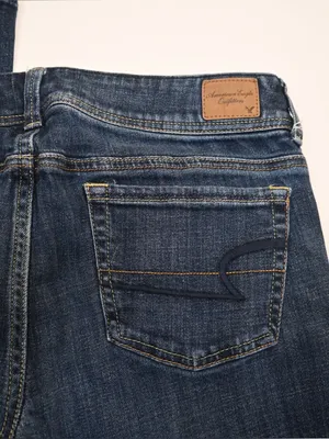 American Eagle Women's 8 Short Dark Wash Low-Rise Vintage Original Boot Jean thumbnail 7