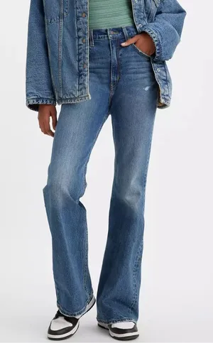 Levi's Premium 70s High Rise Flare‎ Medium Blue Wash Size 30 Minimalist Casual thumbnail 1