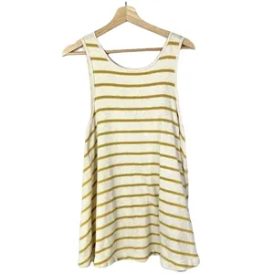 Free People We the Free Yellow Garden Stripe Sleeveless‎ Tunic S thumbnail 3