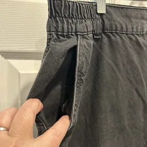 Garage Denim Black Wide Leg Elastic Waist Jeans Size 13/31 Organic Cotton Mix thumbnail 3