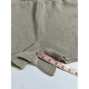 Zenana Beige Knit Lounge Matching Set Size Small Sweater Shorts Neutral Tan thumbnail 10