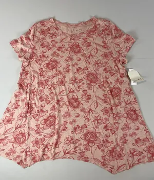 Wonderly Flowy Asymmetrical Hem Floral Top Size L Lightweight NWT thumbnail 1