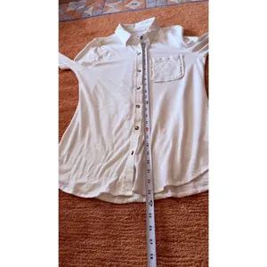 Lola River Women Shirt M White Button Down Long Sleeve Cotton Casual thumbnail 5