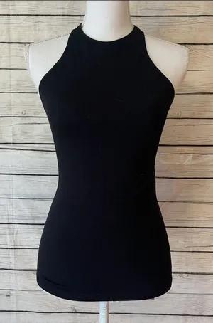 Intimately By Free People Black Ribbed High-Neck Tank Top thumbnail 1