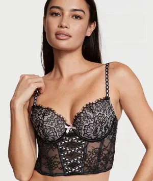 Victoria's Secret DREAM ANGELS corset Lightly-Lined Heritage Ribbon Slot Bra Top thumbnail 1