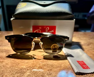 Ray-Ban Clubmaster Black Gold Sunglasses Classic Polarized RB3016 With Case thumbnail 1