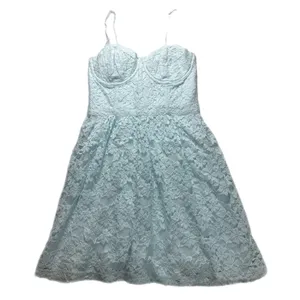 Abercrombie & Fitch Lace Bustier Fit Flare Pastel Blue Dress Size S thumbnail 1