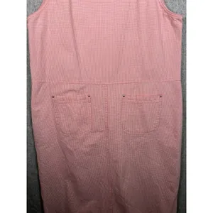 Vintage Mountain Lake Casuals Medium Overalls Dress Red Checkered Cotton Pockets thumbnail 3