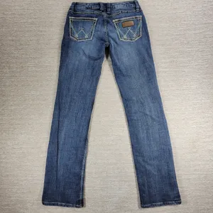 Wrangler Retro Low Rise Boot Cut Jeans Size 0/34 Tall Medium Wash Denim Western thumbnail 4