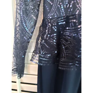 Tadashi Shoji Navy‎ Sequin Maxi Dress Size 10 thumbnail 7