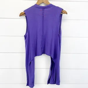 NEW Daftbird Womens XS‎ Sleeveless Cardigan Violet Purple Pockets Jersey Minimal thumbnail 6