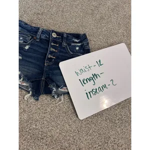 American Eagle Ne(x)t Level Stretch Distressed Denim Shorts Dark Wash 00 thumbnail 5