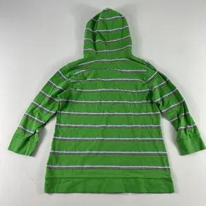 Lauren Jeans‎ Co Ralph Lauren Hoodie Womens Large Green Striped Pullover Lace Up thumbnail 8