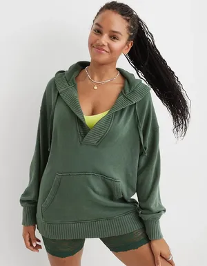 Aerie Down To Earth Henley Hoodie thumbnail 1