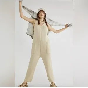 Free people Knit Cream Jumpsuit thumbnail 2