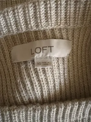 Loft Cream Knit Boatneck Women's Sweater thumbnail 5