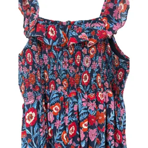 Vineyard Vines Womens Tisbury Floral Smocked Sleeveless Midi Dress Size Large thumbnail 5