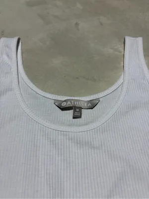 Athleta White Ribbed Tank Top Women medium thumbnail 2