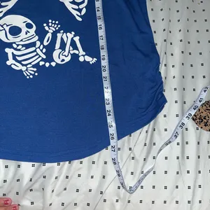 Ekouaer Maternity blue Halloween skeleton baby shirt size large thumbnail 6