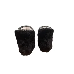 Muk Luks Cozy Black Knit Faux Fur Lined Slipper Booties Womens Size 8 thumbnail 7