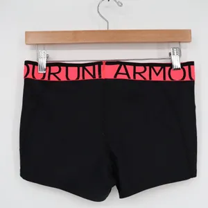 Under Armour HeatGear Compression Shorts Womens M Black Stretch Elastic Waist thumbnail 3