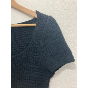 Asos Designs Grunge Emo Whimsigoth Black Knit Crochet Sweater Crop Top Medium thumbnail 2