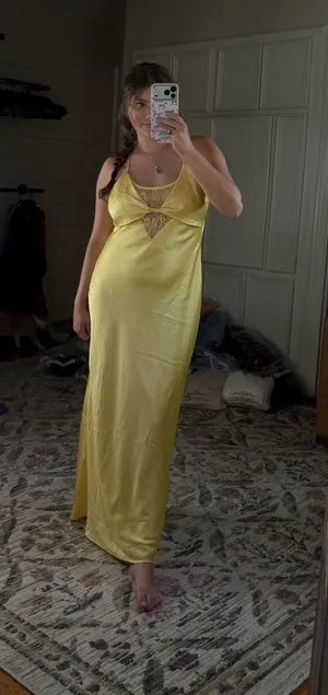 Anthropologie If By Sea Satin Slip Maxi Dress thumbnail 1