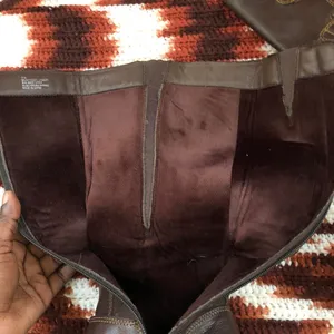 Born Concept Y2K Brown knee-high boots manmade leather buckles boho western #harness #campus #frye #justin #riding equestrian boho western indie hippie country festival biker thumbnail 3