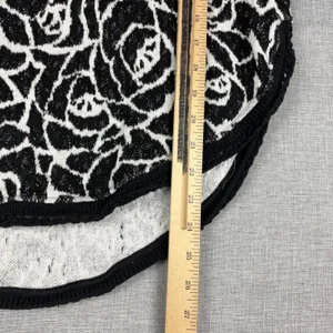 Anthropologie MOTH Sweater Womens Small Black Floral 3/4 Sleeve Open Knit thumbnail 7