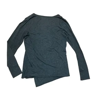 Converse Long Sleeve Faux Wrap Style Top sz L gray‎ thumbnail 2