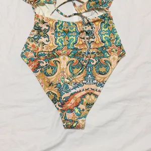 Cleobella Harlow One Piece Swimsuit Las‎ Palmas Paisley Ruffle Size Medium- NWT thumbnail 8