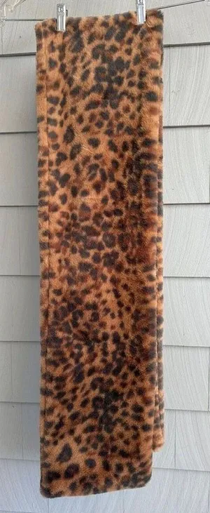 Aerie Leopard Print Scarf Faux Fur thumbnail 1