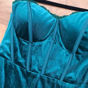 Lulus Luxurious Allure Emerald Green Velvet Strapless Maxi Dress, Size Medium thumbnail 8