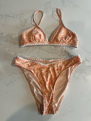 Cupshe Mandarins Paisley Bralette Cheeky Hipster Bikini Set thumbnail 1