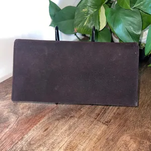 Dominic Romano Suede‎ Clutch Bag Evening Purse Party Elegant Brown thumbnail 2