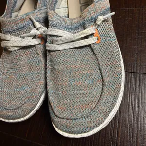 Hey Dude Wendy Halo Azur Coral Womens Size‎ 7 Blue Orange Knit Slip On Loafers thumbnail 8